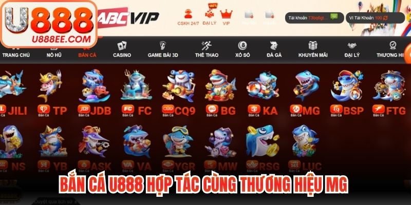 Bắn cá U888 hợp tác cùng thương hiệu MG 